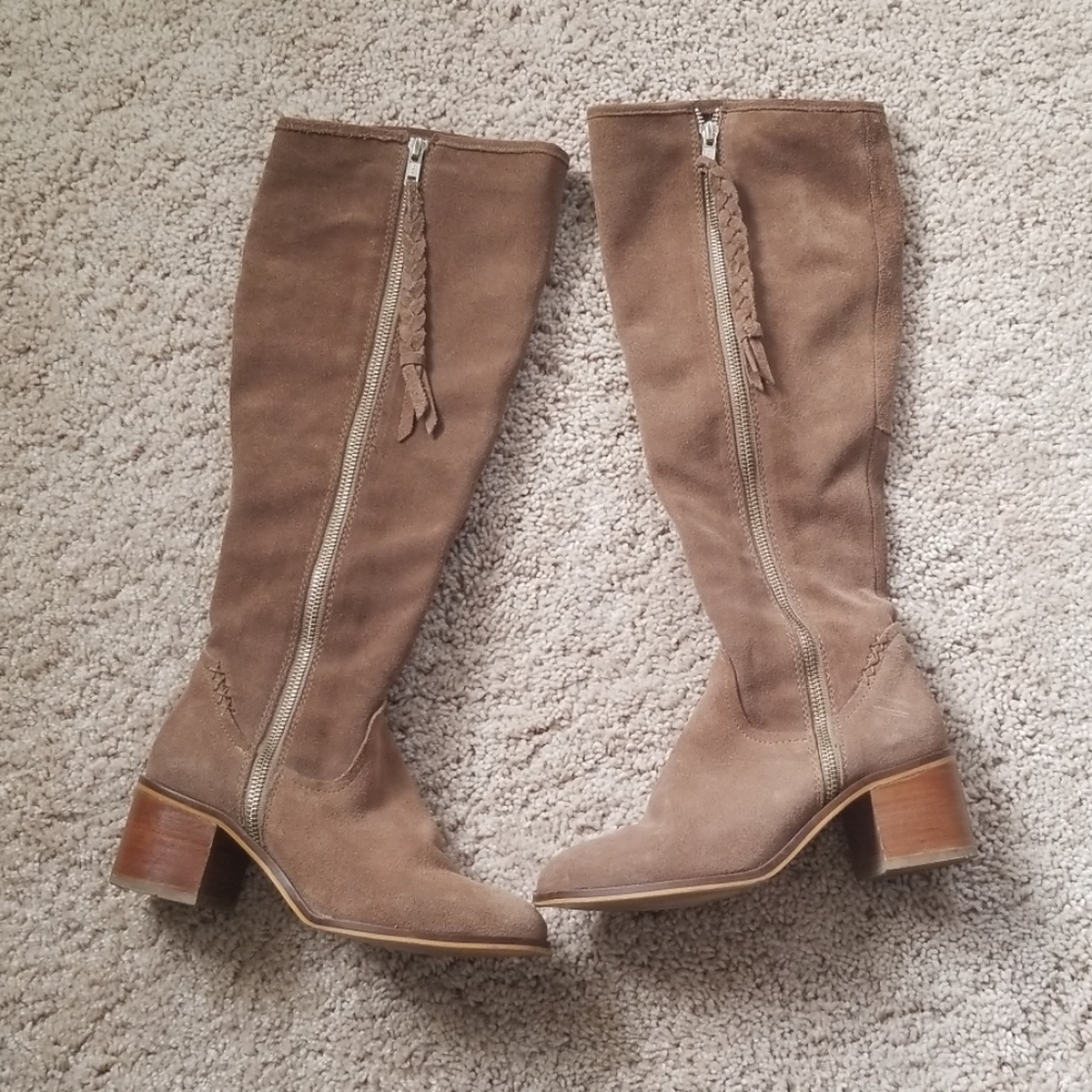 Steve Madden Lasso Suede Leather Knee High Boots